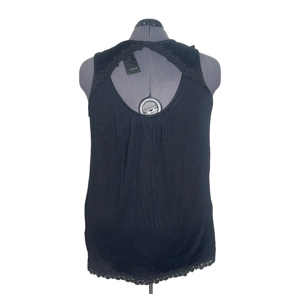 Torrid Sleeveless Round Neck Embroidered-Bottom Top (Size 2X) - Picture 3 of 8